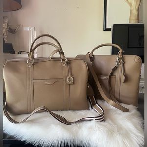 Henri Bendel Duffle Overnight Bag And Laptop Briefcase Luggage Travel Set